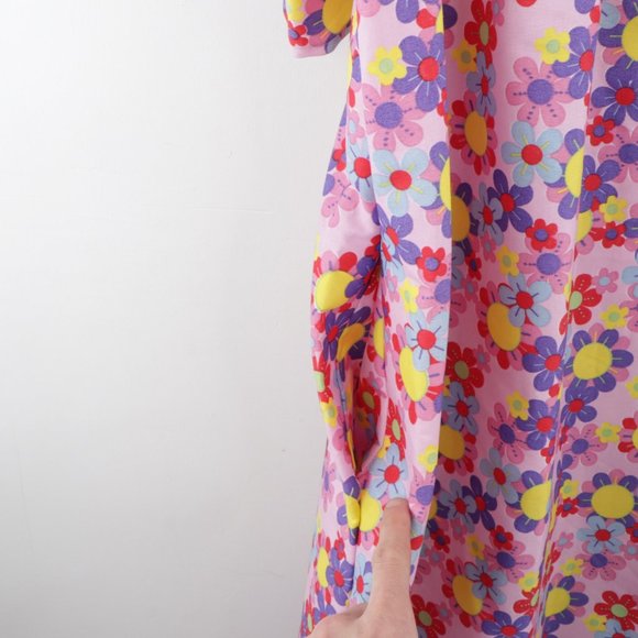 NOS Vintage 70s Floral Print Muumuu Dress Large - Picture 5 of 9